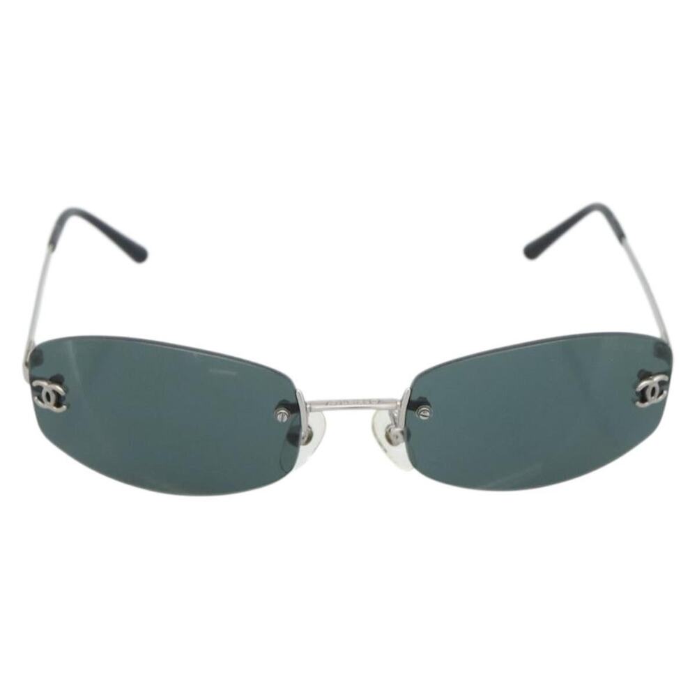Chanel CC Logo Sunglasses Silver